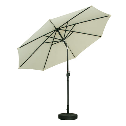 Parasol de terrasse Ainfox de 3 m avec éclairage, parasol solaire d'extérieur sans pied