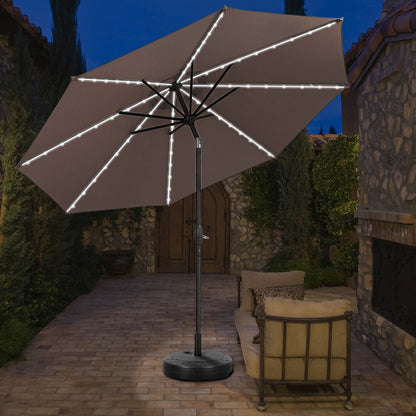 Parasol de terrasse Ainfox de 3 m avec éclairage, parasol solaire d'extérieur sans pied