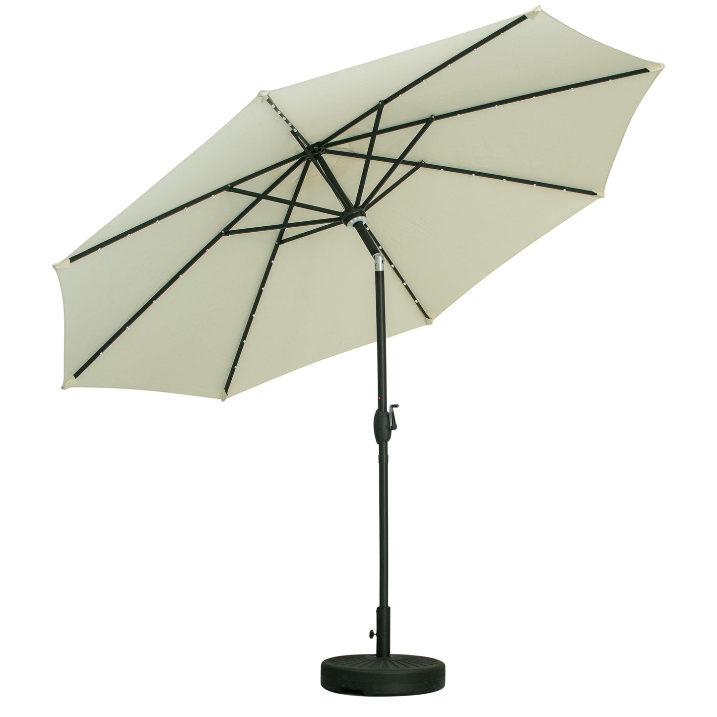Parasol de terrasse Ainfox de 3 m avec éclairage, parasol solaire d'extérieur sans pied