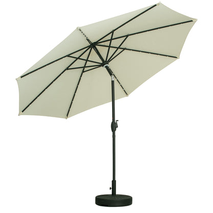 Parasol de terrasse Ainfox de 3 m avec éclairage, parasol solaire d'extérieur sans pied
