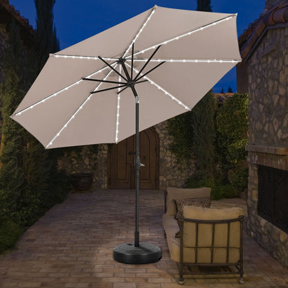 Parasol de terrasse Ainfox de 3 m avec éclairage, parasol solaire d'extérieur sans pied