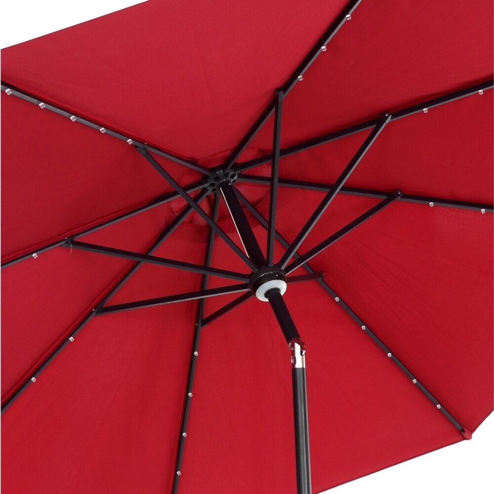 Parasol de terrasse Ainfox de 3 m avec éclairage, parasol solaire d'extérieur sans pied