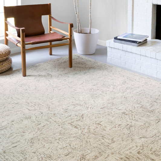 Tapis contemporain en laine Alexander Home Aspen Neutral, tufté à la main