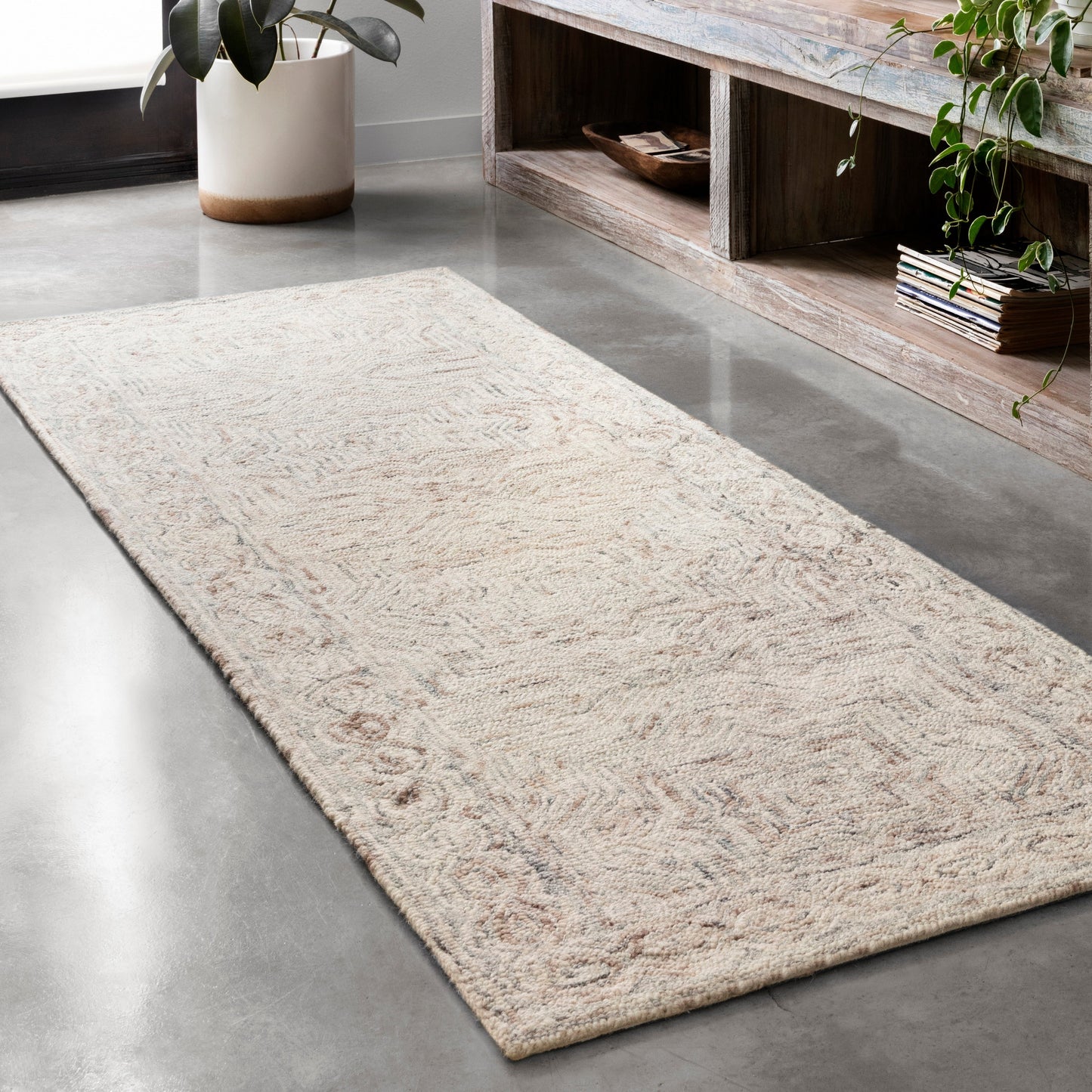 Tapis contemporain en laine Alexander Home Aspen Neutral, tufté à la main