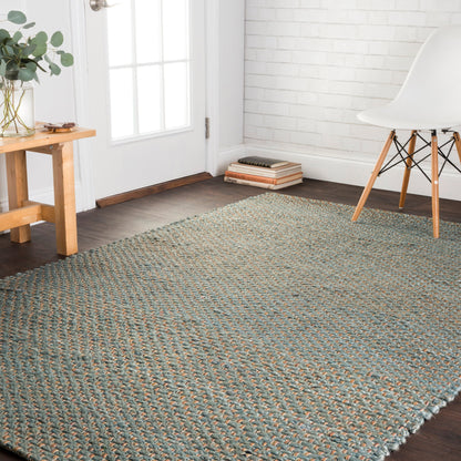 Tapis Alexander Home Farmhouse en jute et cuir tissé à la main