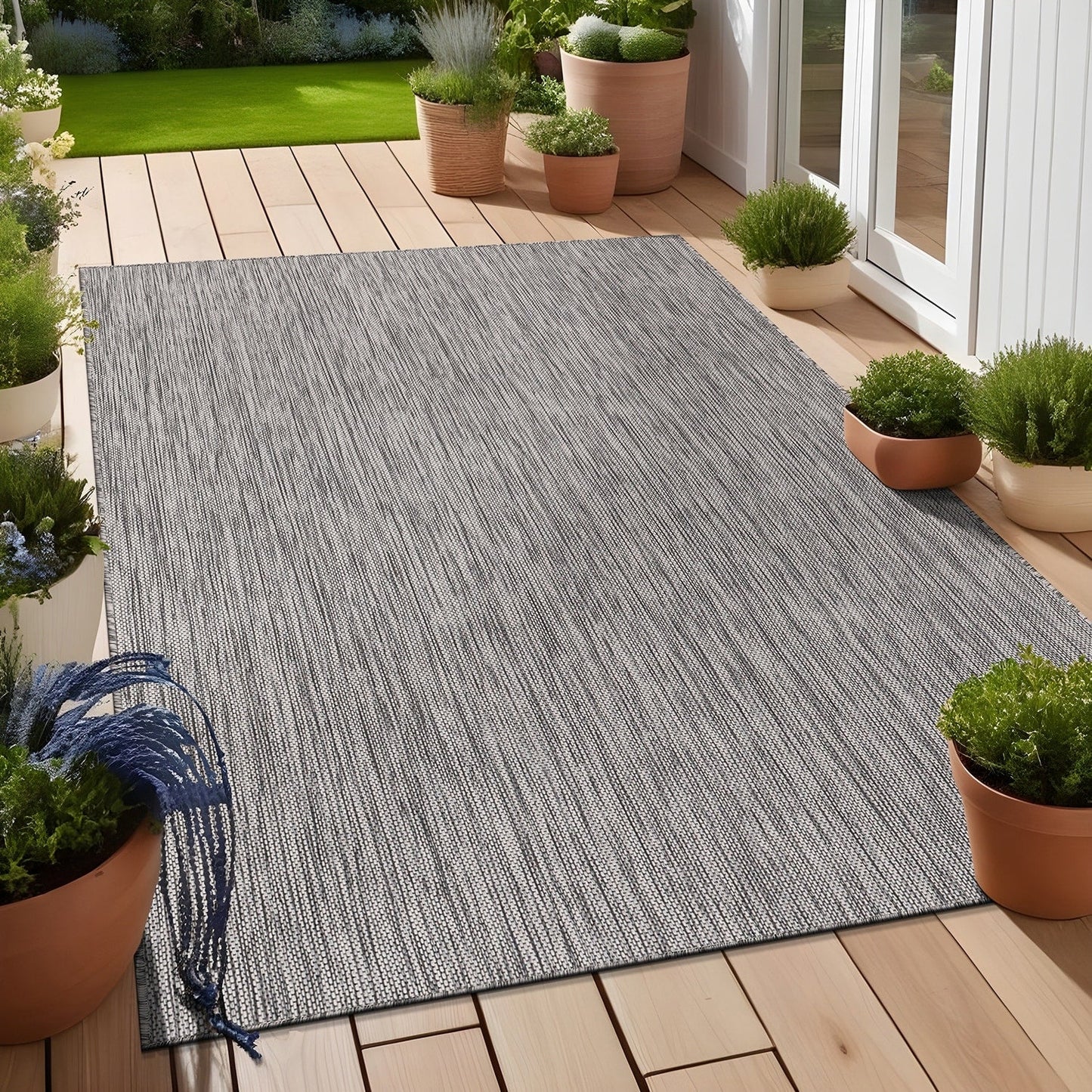 Tapis Aloha lavable uni pour intérieur/extérieur, terrasse, salon