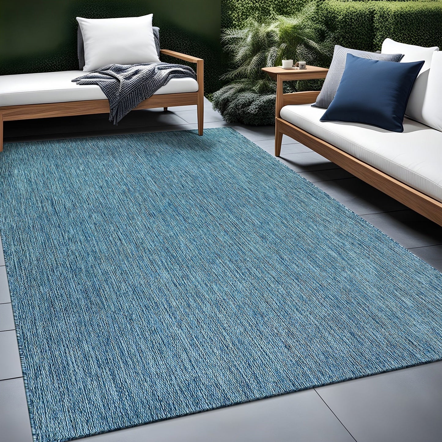 Tapis Aloha lavable uni pour intérieur/extérieur, terrasse, salon