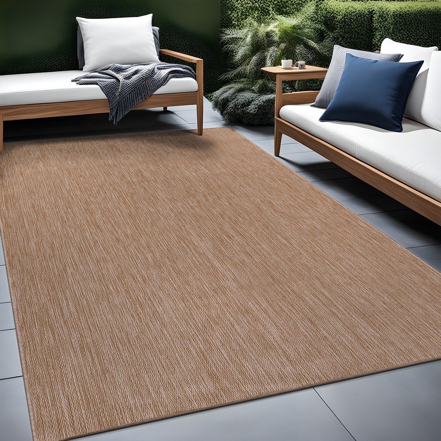 Tapis Aloha lavable uni pour intérieur/extérieur, terrasse, salon