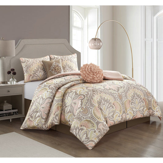 Ensemble de couette 6 pièces Porch &amp; Den Summerfield Jacquard Medallion