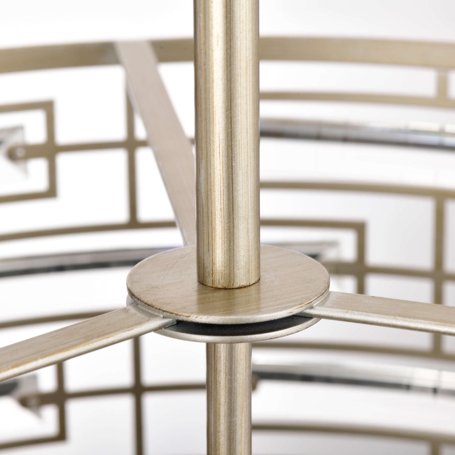 Lustre à abat-jour tambour Anita avec prisme en verre transparent