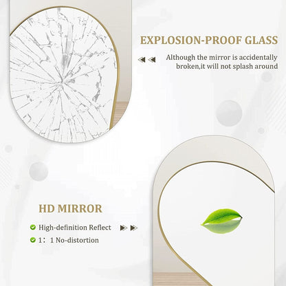 Miroir sur pied arqué pleine longueur, miroir mural décoratif