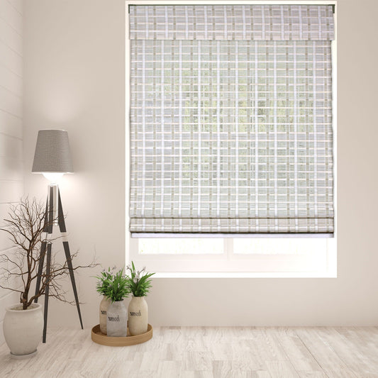 Store romain Arlo Blinds sans cordon en bambou blanchi de 152 cm (60 pouces)