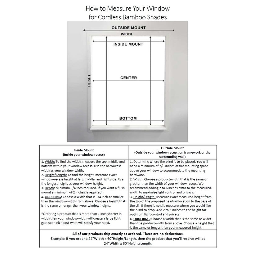 Stores romains en bambou Arlo Blinds Petite Rustique, hauteur 74 pouces