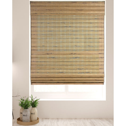 Stores romains en bambou Arlo Blinds Tuscan de 74 pouces de haut, sans cordon, à levage vertical