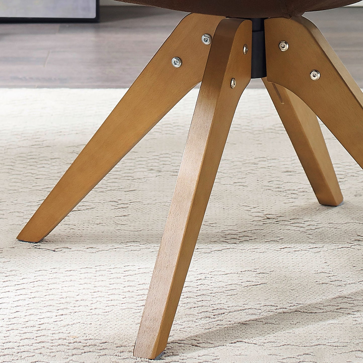 Fauteuil d'appoint pivotant Art Leon pour bureau moderne avec pieds en bois