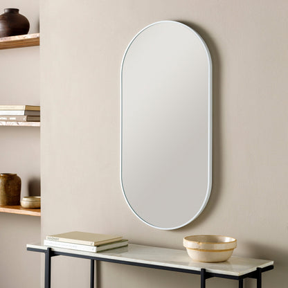 Miroir décoratif ovale en aluminium moderne Livabliss Aranya