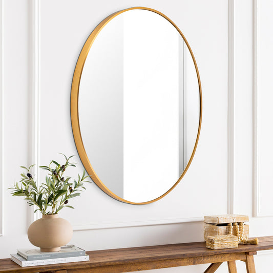 Miroir décoratif rond moderne en aluminium Aranya de Livabliss