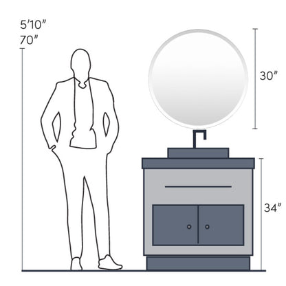Miroir rond biseauté moderne Mei de Artistic Weavers