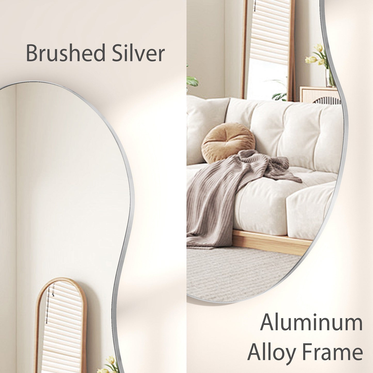 Miroir mural asymétrique ondulé de style antique