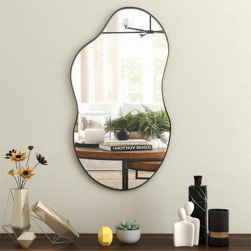 Miroir mural asymétrique ondulé de style antique