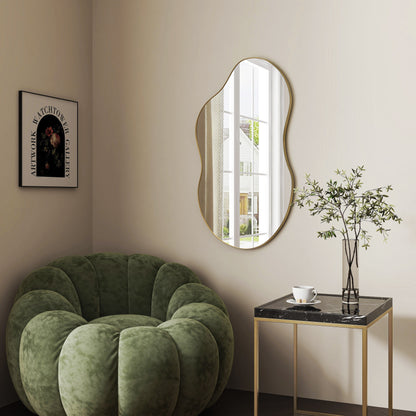 Miroir mural asymétrique ondulé de style antique
