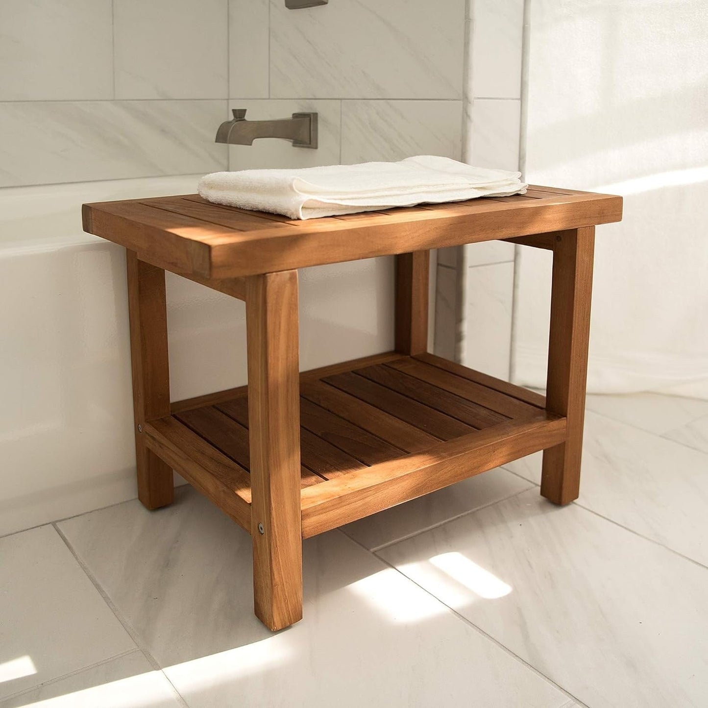 Table/banc de douche en teck indonésien Aurora Home