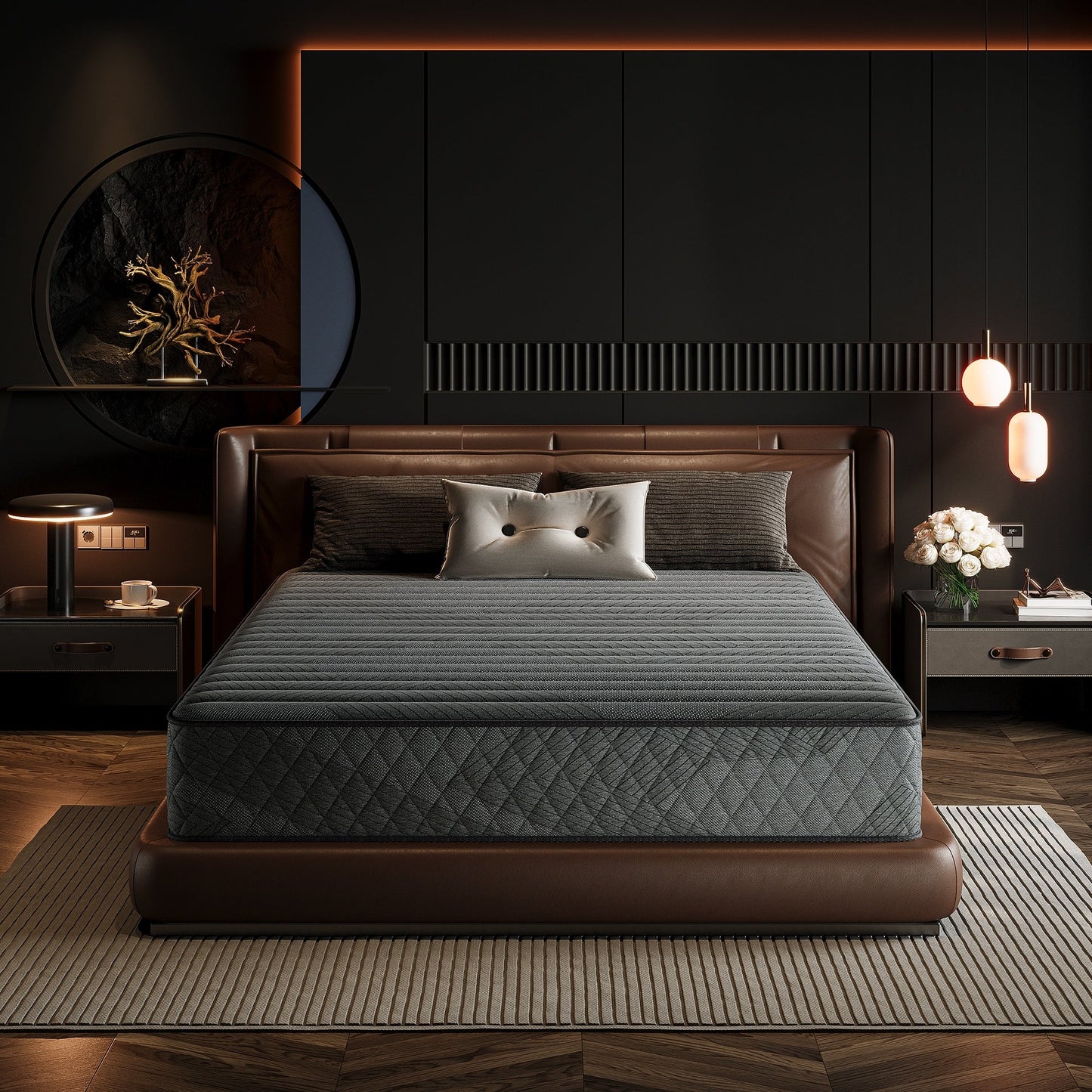 Matelas hybride SweDrea 10 po mi-ferme en mousse à mémoire de forme infusée de gel, rafraîchissant et respirant, certifié CertiPUR-US, SGS et OEKO-TEX