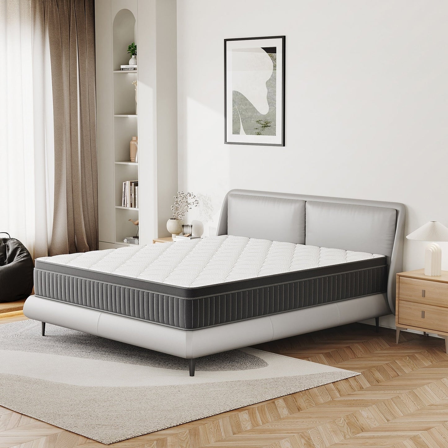 Matelas à ressorts SweDrea 12 po mi-ferme pour soulager les maux de dos et rafraîchir, certifié CertiPUR-US, SGS et OEKO-TEX.