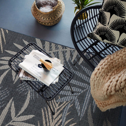 Tapis d'intérieur/extérieur à motif de feuilles de palmier des Bahamas