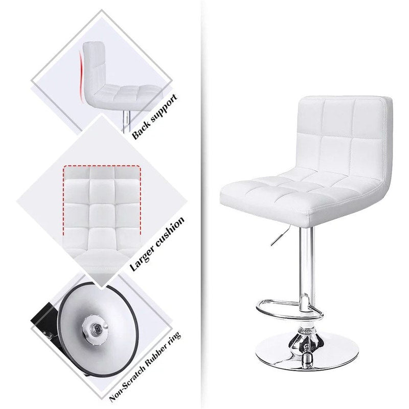 Tabourets de bar pivotants sans accoudoirs, réglables, en cuir PU, lot de 2