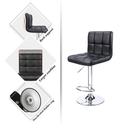 Tabourets de bar pivotants sans accoudoirs, réglables, en cuir PU, lot de 2