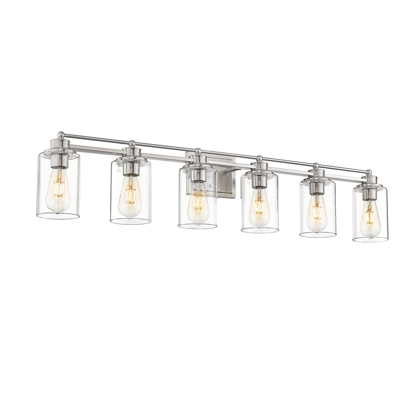 Applique murale pour salle de bain, lampe à placer au-dessus du miroir avec abat-jour en verre transparent