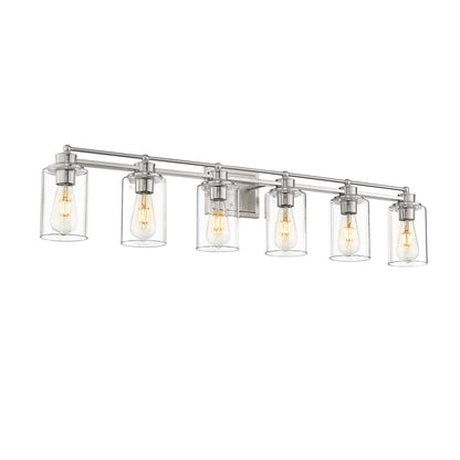 Applique murale pour salle de bain, lampe à placer au-dessus du miroir avec abat-jour en verre transparent