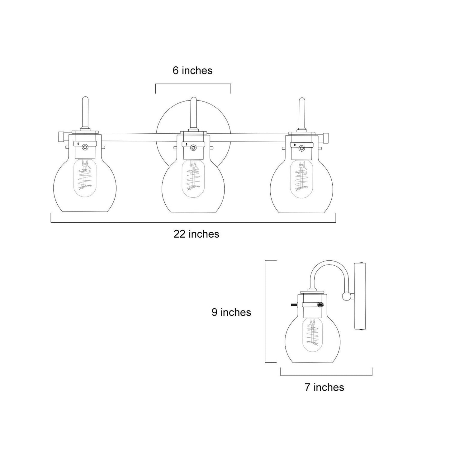 Applique murale moderne en verre à 2/3/4/5 lumières pour salle de bain, design minimaliste