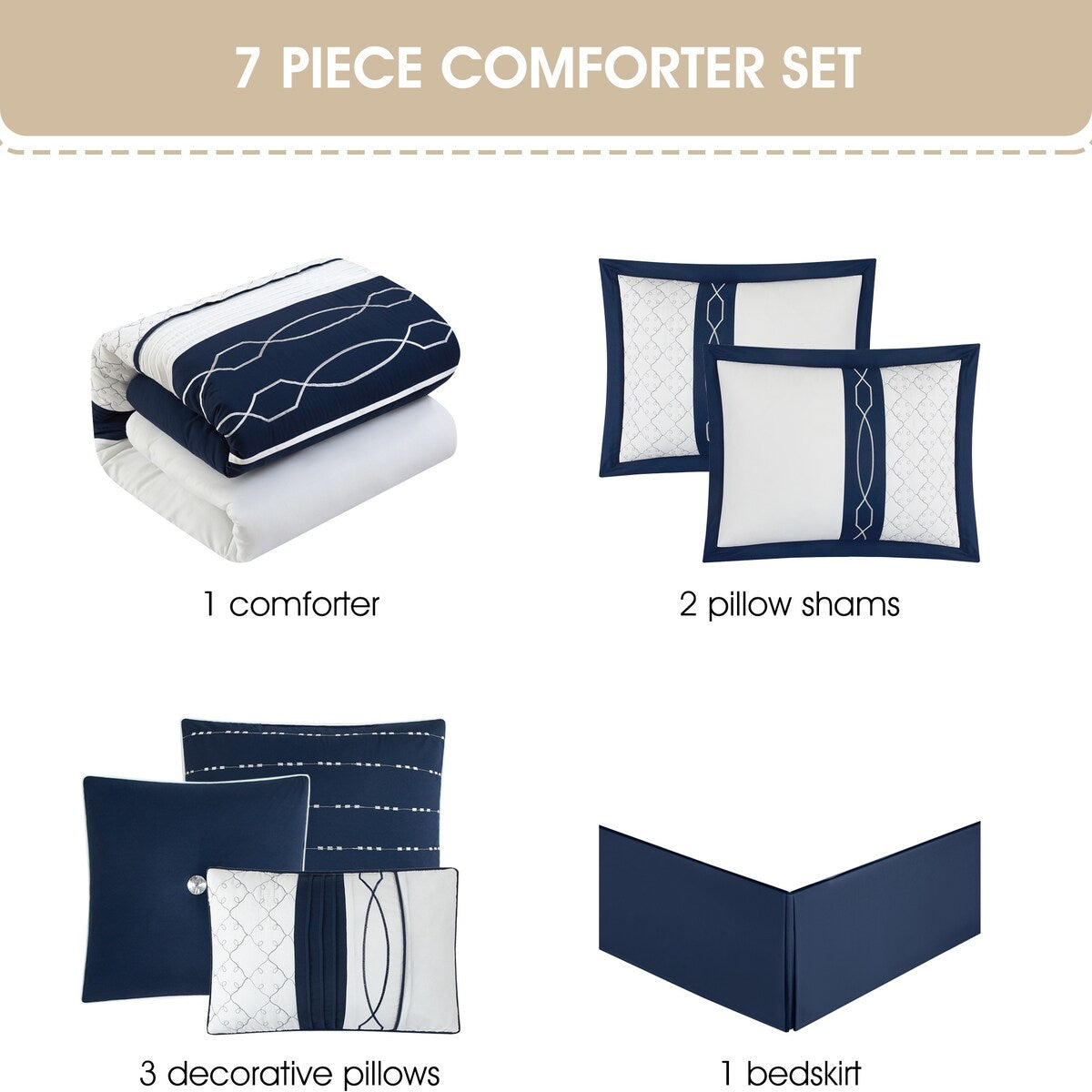 Ensemble de couette géométrique moderne 7 pièces Bellerose