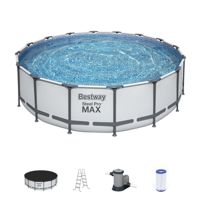 Piscine hors sol ronde Bestway Steel Pro MAX avec pompe et couverture