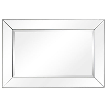 Miroir mural rectangulaire biseauté transparent HD pour salle de bain, coiffeuse et chambre à coucher, 3 tailles