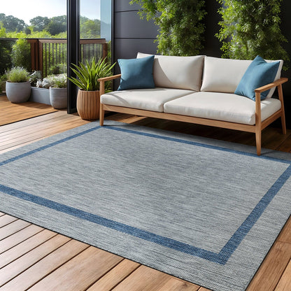 Tapis Beverly Rug moderne à bordures pour intérieur et extérieur, tapis d'extérieur pour patio, terrasse, porche
