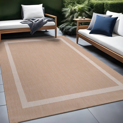 Tapis Beverly Rug moderne à bordures pour intérieur et extérieur, tapis d'extérieur pour patio, terrasse, porche