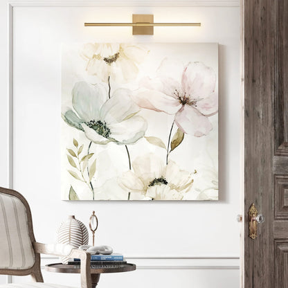 Applique murale LED linéaire moderne à 1 lumière, noire/dorée/nickel, à intensité variable, pour salle de bain.