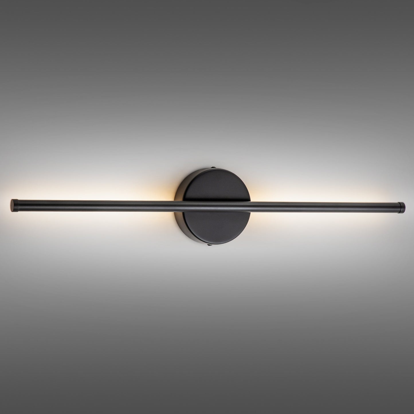 Applique murale LED linéaire moderne à 1 lumière, noire/dorée/nickel, à intensité variable, pour salle de bain.