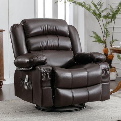 Fauteuil inclinable pivotant noir avec chauffage, massage et ports USB