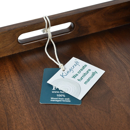 Plateau de service rectangulaire KINWELL en bois de noyer noir, style ottoman