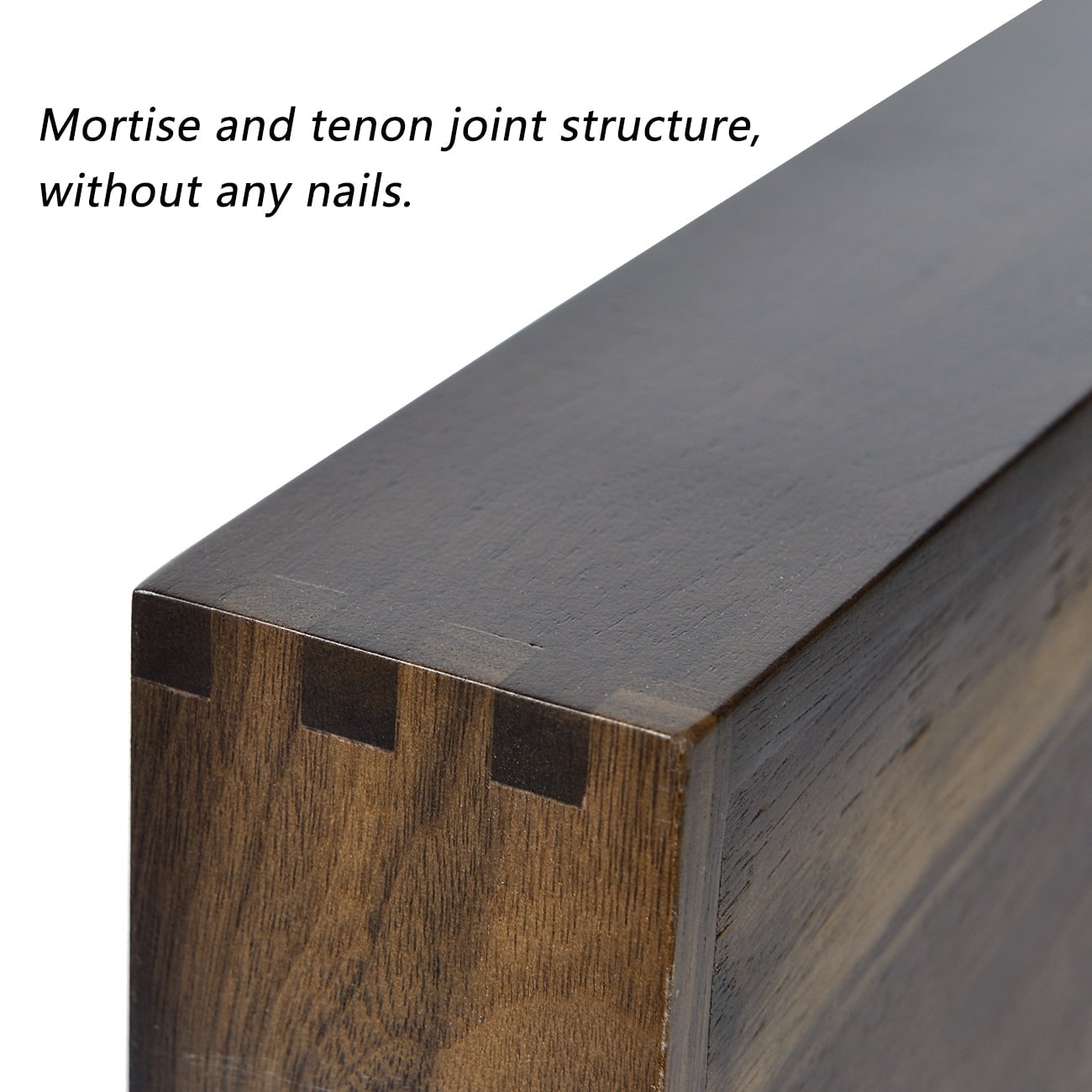 Plateau de service rectangulaire KINWELL en bois de noyer noir, style ottoman