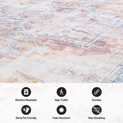 Tapis bohème vieilli lavable en machine