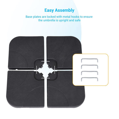 Pied de parasol déporté Bonosuki à 4 pièces, supportant jusqu'à 80 kg (176 lb) - 104 x 104 cm (40,9 x 40,9 po)