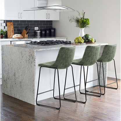 Tabourets de bar Bossin 18/26/30 pouces, tabourets de bar hauteur comptoir avec dossier, tabourets modernes en cuir PU, chaise de salle à manger avec repose-pieds