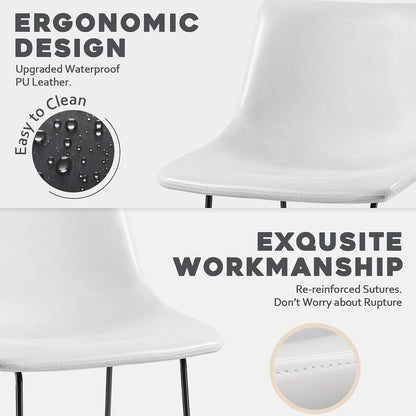 Tabourets de bar Bossin 18/26/30 pouces, tabourets de bar hauteur comptoir avec dossier, tabourets modernes en cuir PU, chaise de salle à manger avec repose-pieds