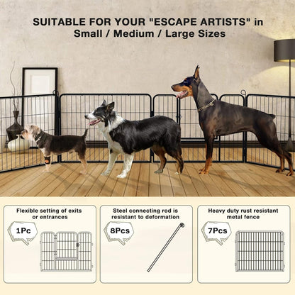 Parc à jeux pour chiens Bossin avec portes, 8/16/24 panneaux