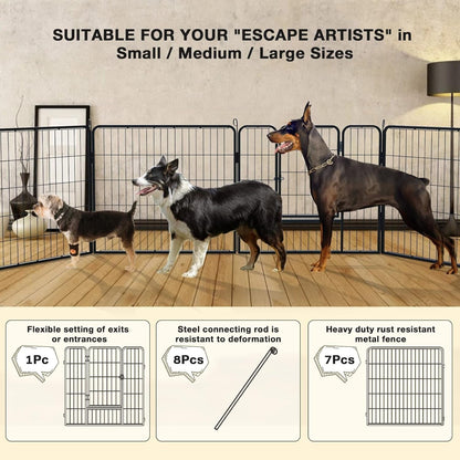 Parc à jeux pour chiens Bossin avec portes, 8/16/24 panneaux